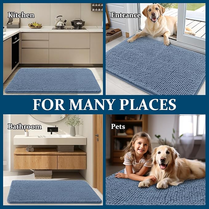 OLANLY Dog Door Mat for Muddy Paws 70x24, Absorbs Moisture and Dirt, Absorbent