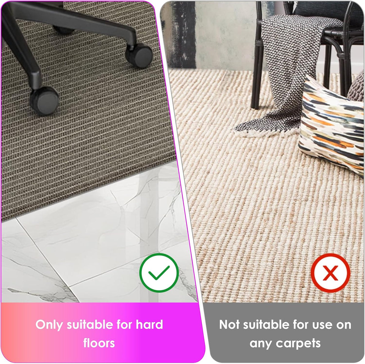 Azadx Heavy Duty Office Chair Mat for Hardwood Floor 36" x 48" Desk Chair Mat for Hard Floors No Slip Floor Protector for Home Office Flatten Quickly‌, Brown