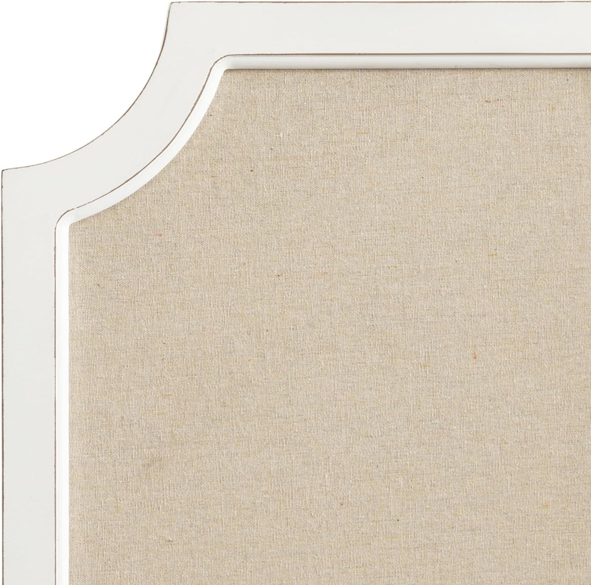 Hogan Framed Scalloped Decorative Wall Pinboard; White; 18 x 30; Rustic Modern Farmhouse Bulletin Board for Wall Organization and Decorative Displays