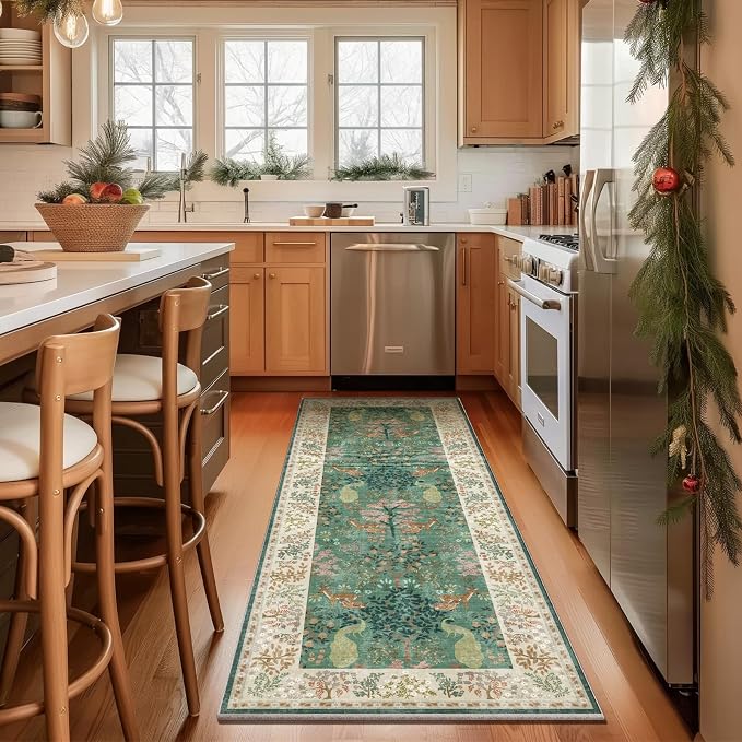 Runner Rug Washable Kitchen Runner: 2'6"x8' Hallway Runner Stain Resistant Non