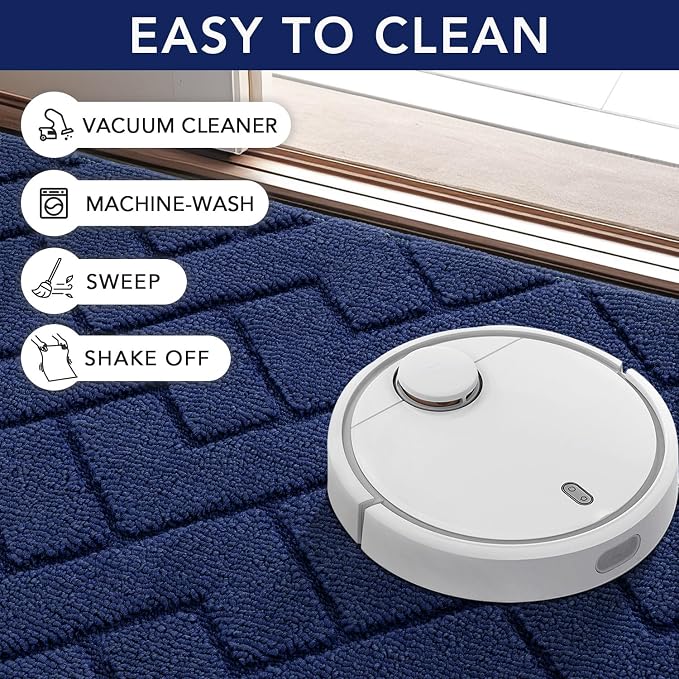 hicorfe Indoor Door Mat, Non Slip Door Mats, Absorbent Resist Dirt Entrance