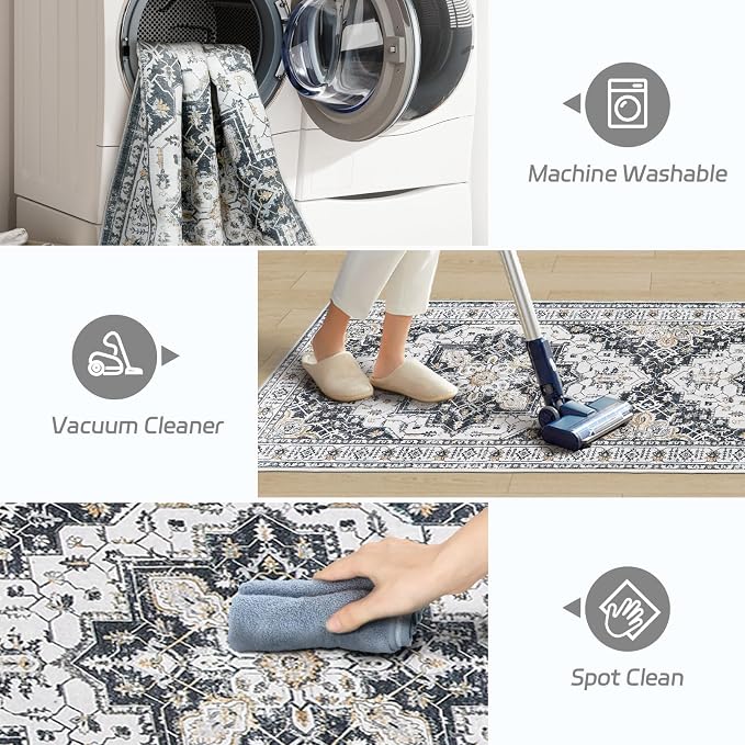 Madane Hallway Runner Rug 2x12, Extra Long Washable Runner Rugs