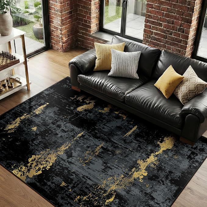 RELEANY Washable Area Rugs 5'x7' Non-Slip Modern Abstract Soft