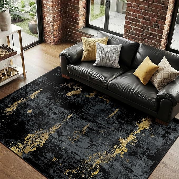 RELEANY Washable Area Rugs 8'x10' Non-Slip Modern Abstract Soft