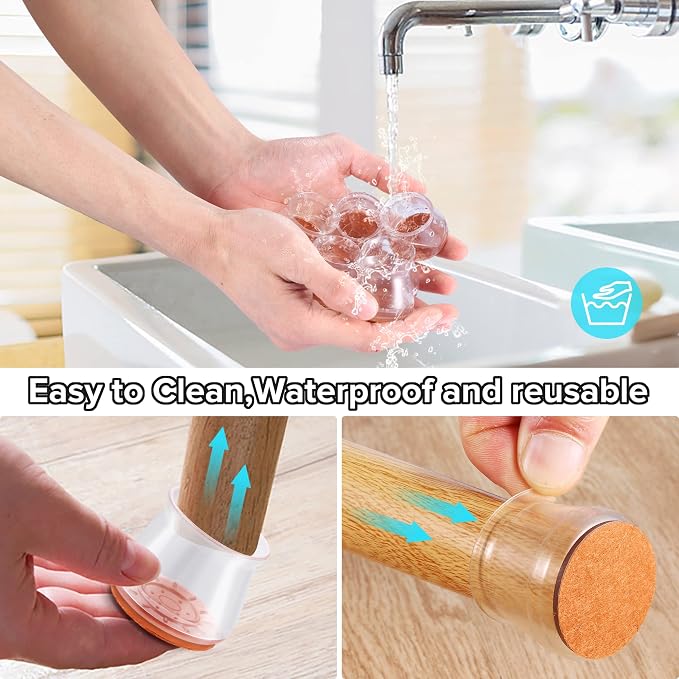 Upgraded Silicone Chair Leg Floor Protectors