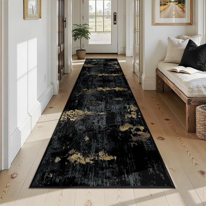 RELEANY Washable Area Rugs 2'6"x12 Non-Slip Modern Abstract Soft