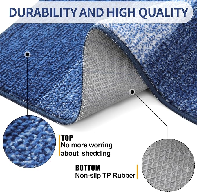 Kitinjoy Indoor Outdoor Door Mat, 47x24 Non-Slip Absorbent Dirt Trapper