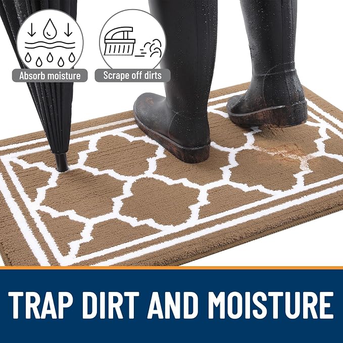Buganda Large Indoor Door Mat, Dirt-Resistant and Absorbent Doormat, Low