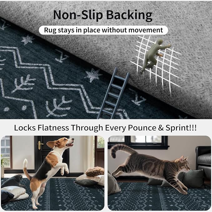 SERISSA 2x3 Rugs for Entryway, Washable Non-Slip Grey Small Area Rug, Soft