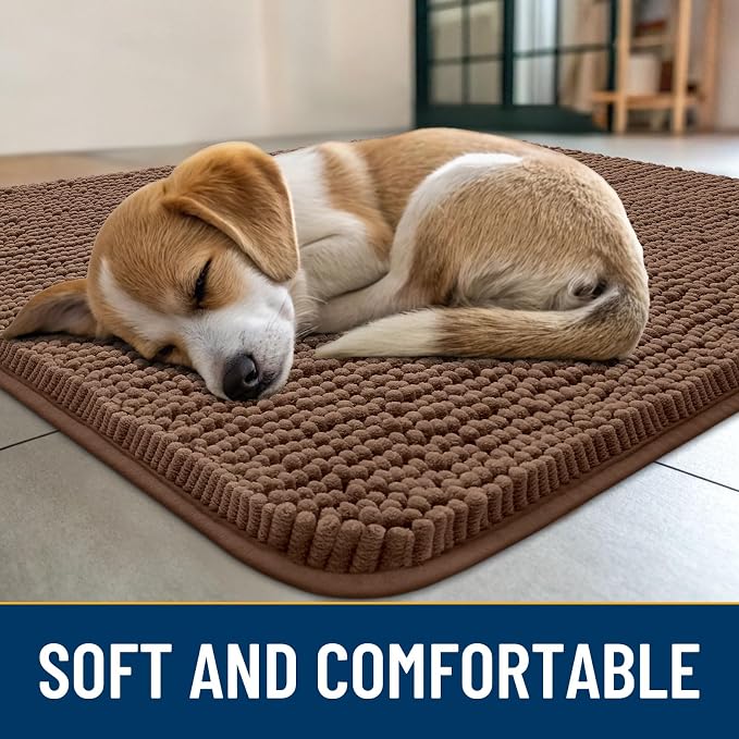 Smiry Dog Door Mat for Muddy Paws 59x24, Absorbent Dirt Trapper, Non-Slip