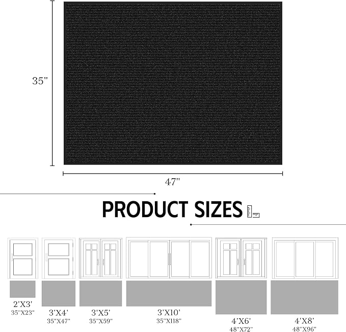 Front Door Mat Indoor Outdoor Entrance, Non-Slip Backing Large Door Mat Indoor