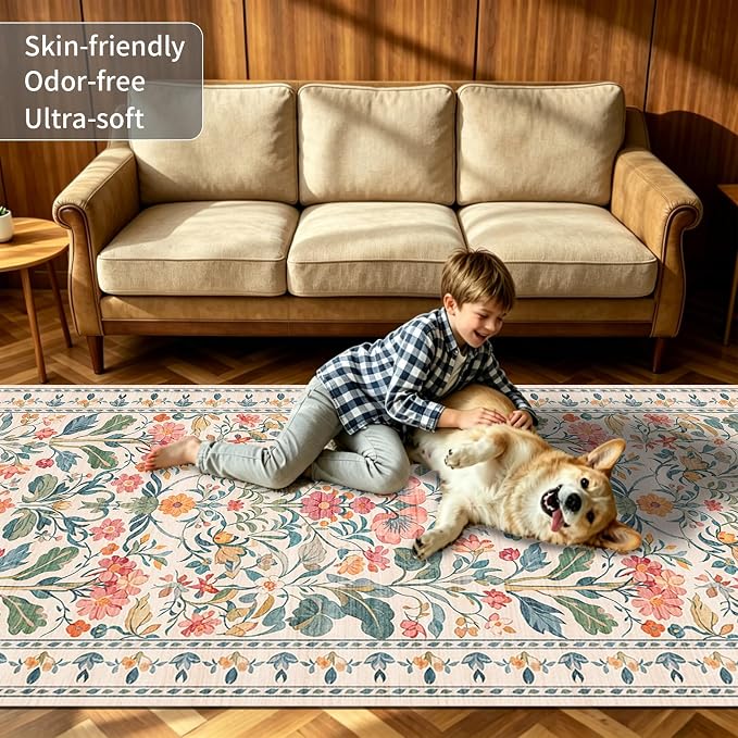 2x6 Soft Washable Runner Rugs: Velvet Feel & 5-10 Degrees Warmer Underfoot