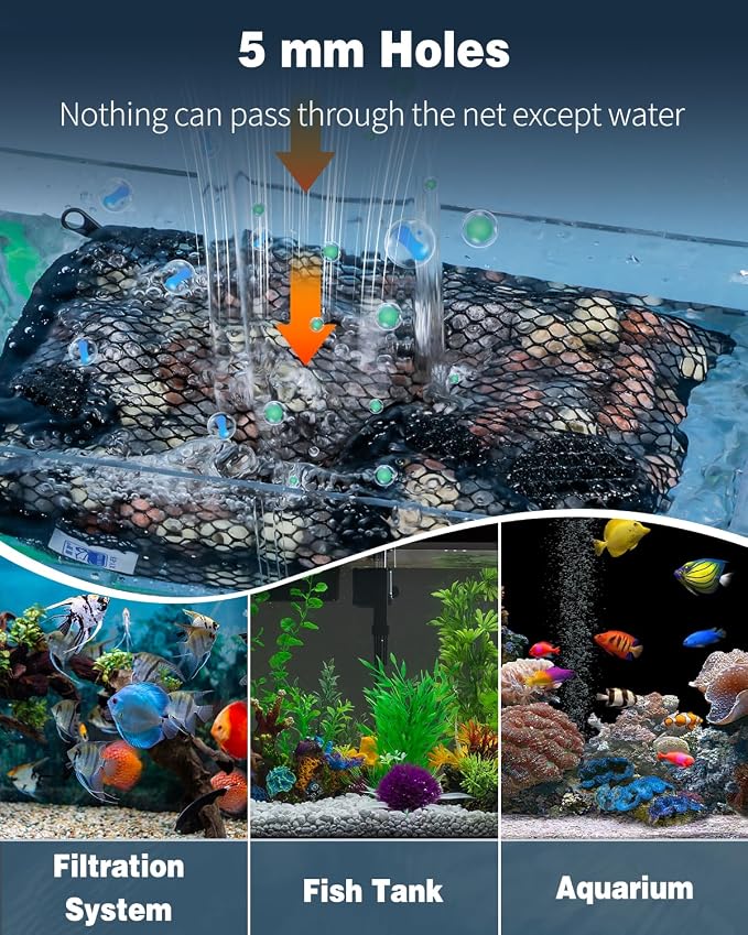 Pawfly 8 Pcs Aquarium Filter Media Bags, Fish Tank Coarse Mesh Bag