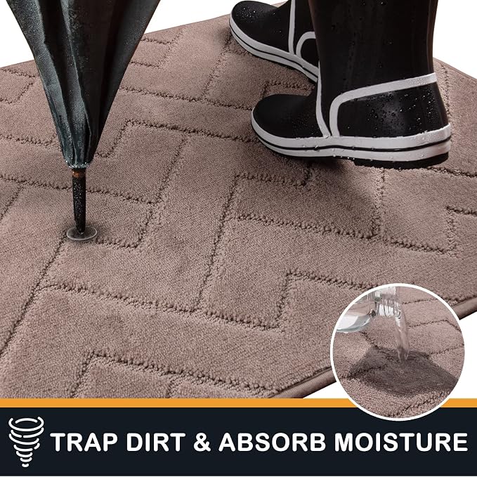 PURRUGS Dirt Trapping Door Mat 34" x 59", Non-Slip Machine Washable Entry Rug