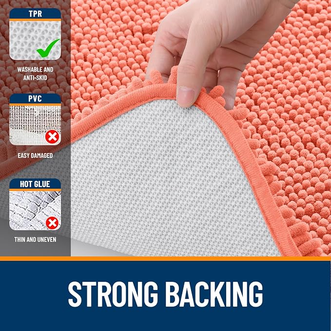 OLANLY Large Bathroom Rugs 70x46, Extra Soft Absorbent Chenille Bath Rugs