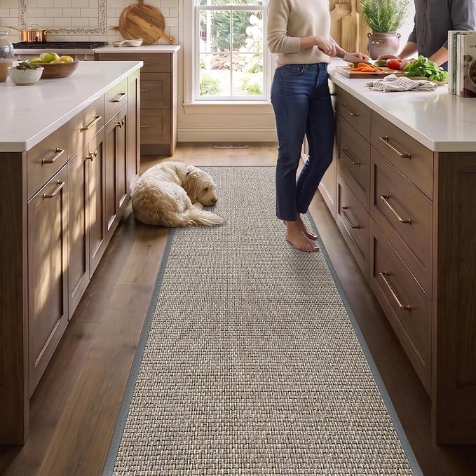 DEX Hallway Runner Rug 2'4''x8, Non Slip Rubber Backing Inside Entryway Carpet