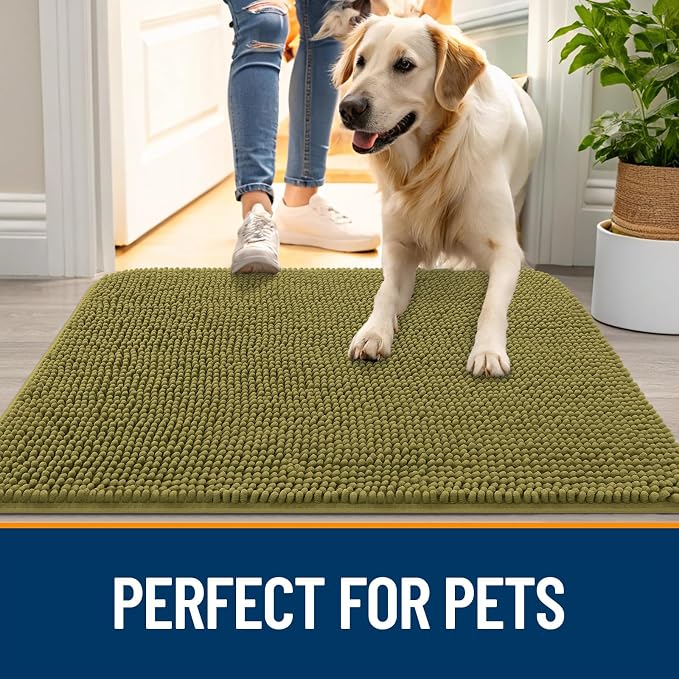 OLANLY Dog Door Mat for Muddy Paws 45x27, Absorbs Moisture and Dirt, Absorbent