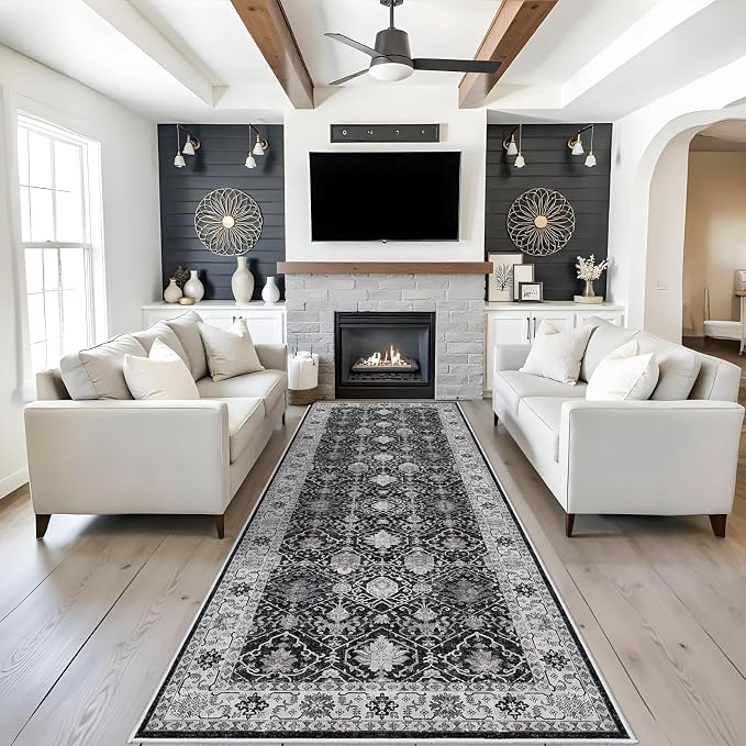 4x10 Washable Hallway Runner Rug: Oriental 10ft Extra Wide Ultra Soft Runners