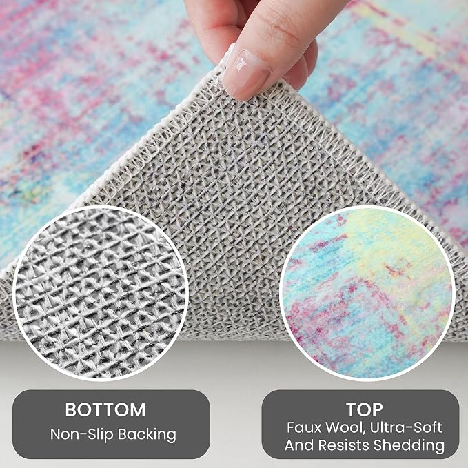 IOHOUZE Abstract Area Rugs 6x9 Ft Washable Rugs