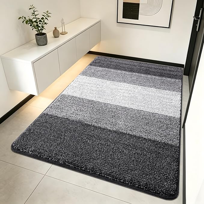 Kitinjoy Indoor Outdoor Door Mat, 70x32 Non-Slip Absorbent Dirt Trapper