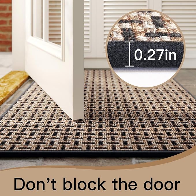 YDKGL Door Mat Entrance 24x35, Dirt Resistant and Absorbent, Non-Slip Rubber
