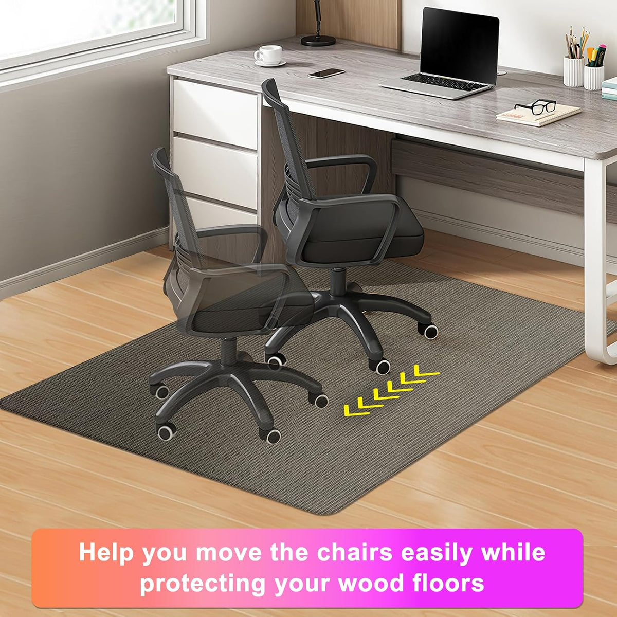 Azadx Heavy Duty Office Chair Mat for Hardwood Floor 36" x 48" Desk Chair Mat for Hard Floors No Slip Floor Protector for Home Office Flatten Quickly‌, Brown