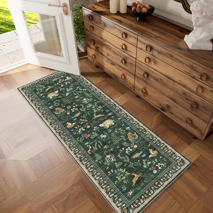 Washable Kitchen Rug Runners for Hallways: 2'6"x8' Bedroom Runner Rugs Non Slip