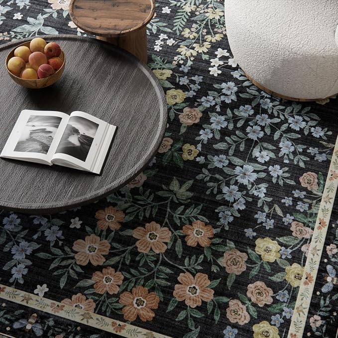 9x12 Rugs for Living Room: Washable Area Rugs for Bedroom Vintage Stain