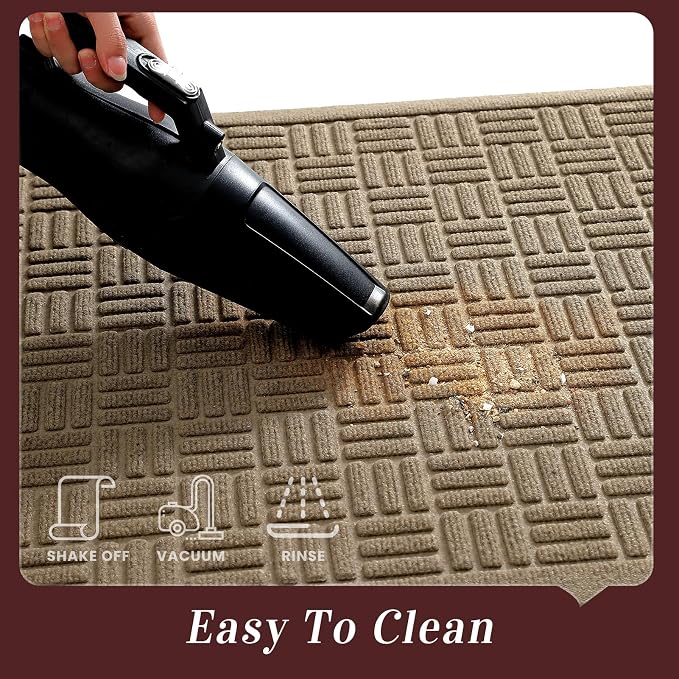 Mibao Front Door Mat Indoor Outdoor Entrance, Dirt Trapping Waterproof
