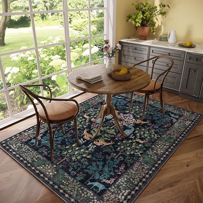 Washable Area Rugs for Living Room: 5x7 Bedroom Rug Vintage Area Rug Stain