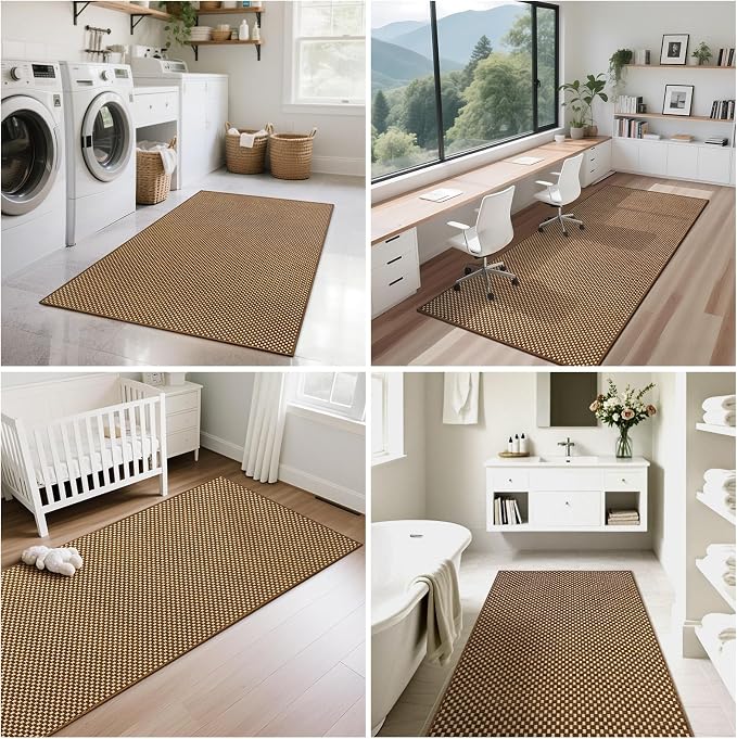 YDKGL 3x5 ft Area Rug Entryway Runner Rug Non Slip Washable, Boho Woven Kitchen