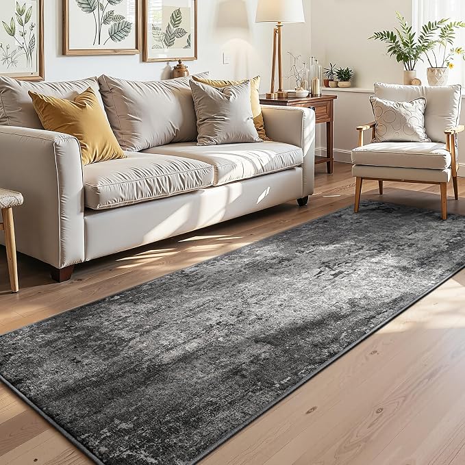 3x7 Black Rug Runners for Hallways Kitchen Runner Rug Non Slip Washable Black