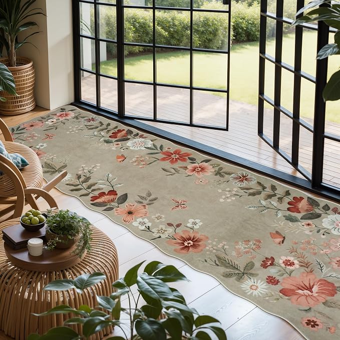 Lahome Floral Runners for Hallways, Soft Washable Runner