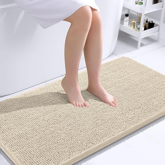 OLANLY Bathroom Runner Rugs 44x24, Extra Soft Absorbent Chenille Bath Rugs