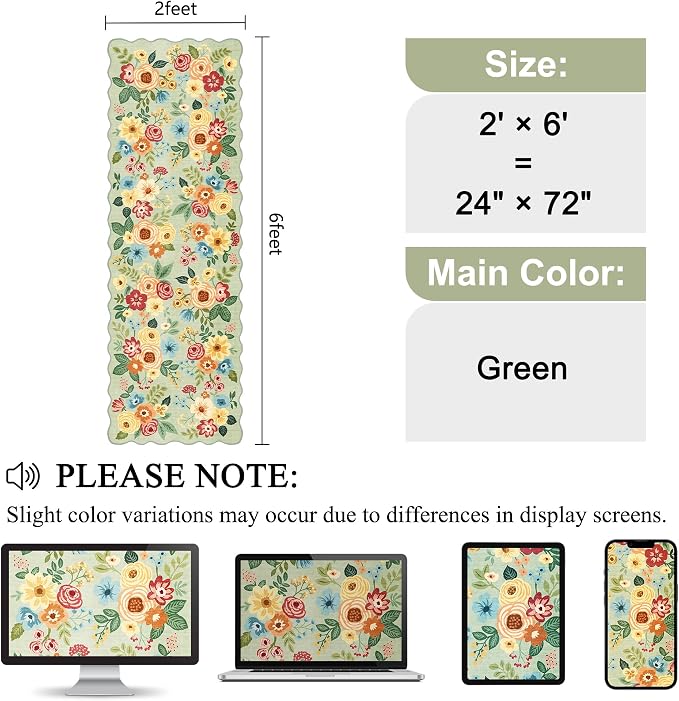 DUKINO 2x6 Runner Rug for Hallway, Washable Kitchen Rug