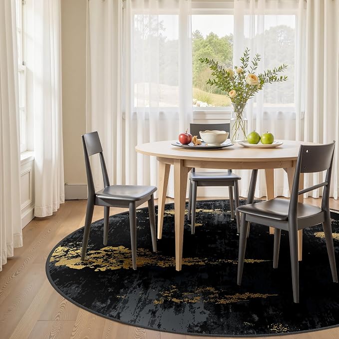 RELEANY Washable Area Rugs 6ft Non-Slip Modern Abstract Soft