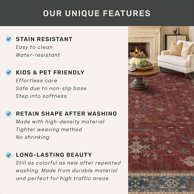 Washable 3x8 Entry Way Rugs Indoor