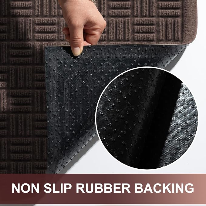 Mibao Front Door Mat Indoor Outdoor Entrance, Dirt Trapping Waterproof