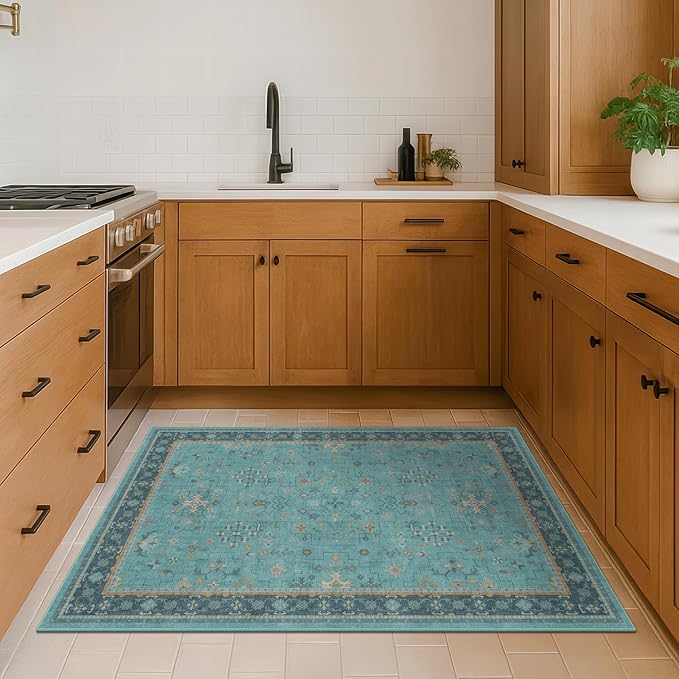 3x4 Teal Rugs for Entryway Indoor