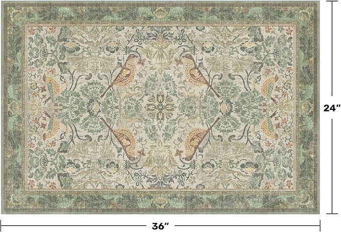 Sage Green Boho Bathroom Rugs