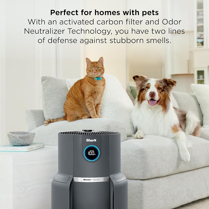 Shark Air Purifier for Home, NeverChange Max, 300 sq. ft. for Large Room