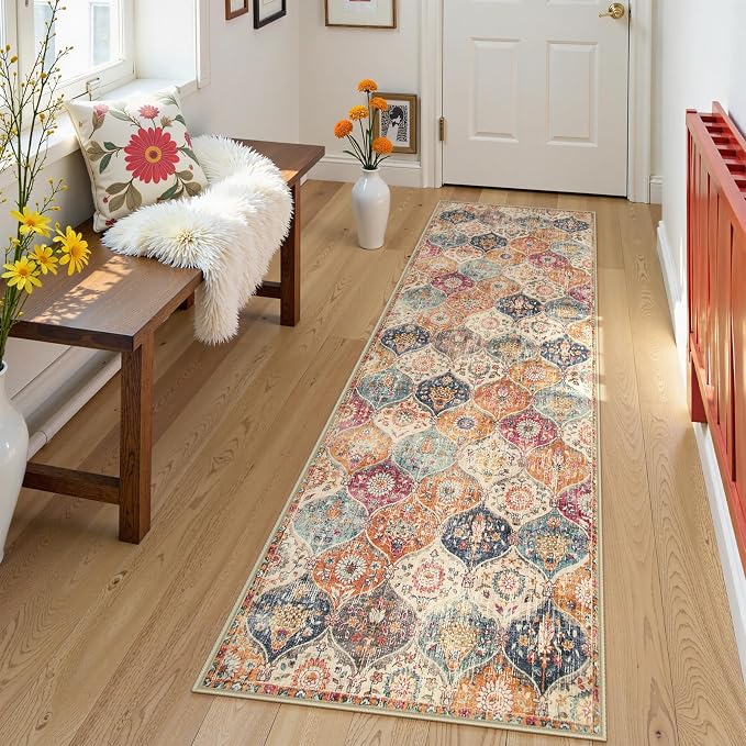 Lahome Moroccan Trellis Washable Runner Rug, 2x6 Kitchen Runners