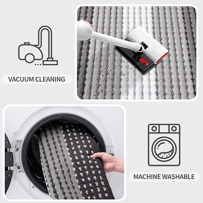 Kitinjoy Indoor Outdoor Door Mat, 32x20 Non-Slip Absorbent Dirt Trapper