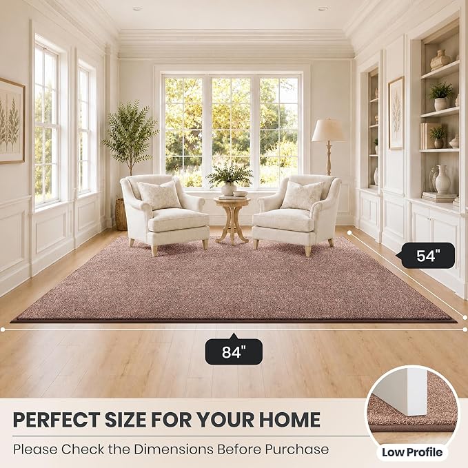 PURRUGS Easy Care Area Rug 4.5ft x 7ft, Non-Slip Washable Entryway Rug