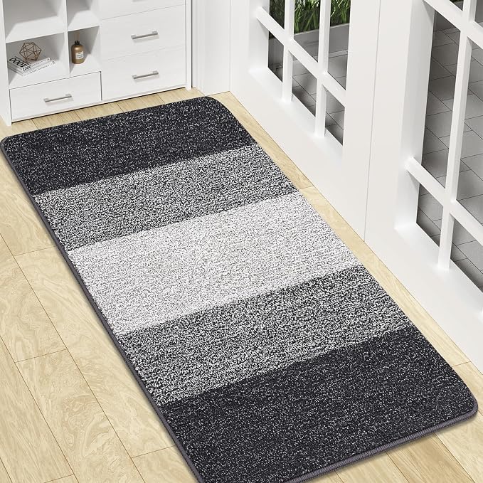 Kitinjoy Indoor Outdoor Door Mat, 47x20 Non-Slip Absorbent Dirt Trapper