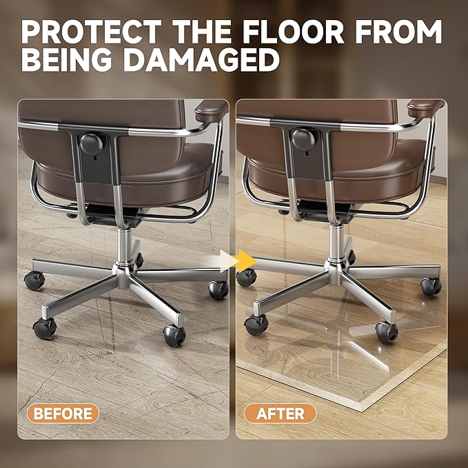 47“ x 40” Beveled Edge Glass Chair Mat