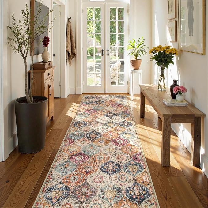 Lahome Moroccan Trellis Washable Runner Rug, 2x6 Kitchen Runners