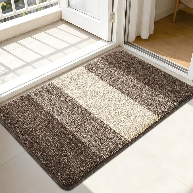 Kitinjoy Indoor Outdoor Door Mat, 44x32 Non-Slip Absorbent Dirt Trapper