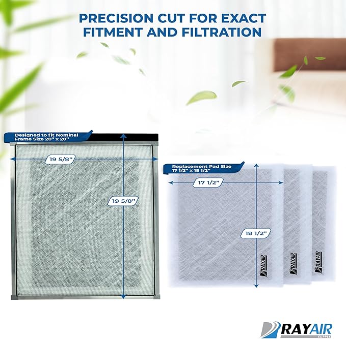 RayAir Supply 20x20 Replacement Filter Pads Compatible