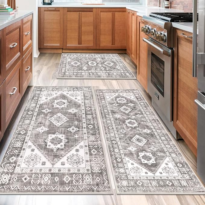 HEBE Boho Kitchen Rug Sets 3 Piece